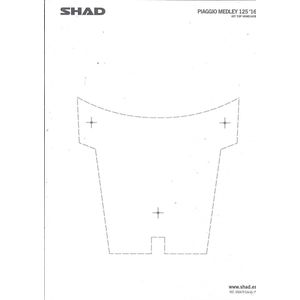 Shad Piaggio Medley 125 Topkoffer Achtermontage Zwart