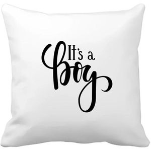 Akyol - it's a boy Kussen hoes - Baby - kersverse ouders - geboorte kraamcadeau jongen - babyshower - 40 bij 40 cm