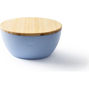 UBITE bio-based saladeschaal/serveerschaal XL inclusief deksel/snijplank - Sky Blauw - duurzaam - 27 cm