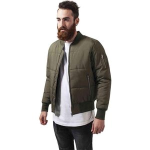 Urban Classics - Basic Quilt Bomber jacket - L - Groen