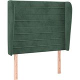 vidaXL - Hoofdbord - met - randen - 83x23x118/128 - cm - fluweel - donkergroen