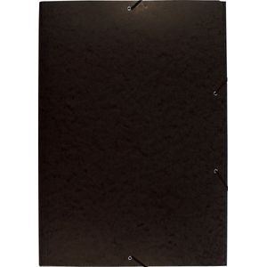 Exacompta 10x Elastomap met 3 kleppen in glanskarton 600gm2 - A2 - Zwart - 59651E