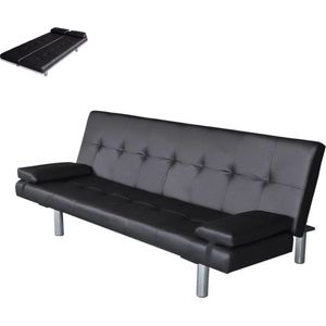Slaapbank - Uitklapbaar - Slaapstoel - Logeerbed - Zetelbed - Slaapfauteuil - Vouwbed - 2 persoons - Zeer comfortabel - Zwart