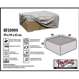 Raffles Covers Hocker hoes - 99 x 99 H: 45 cm - RFS9999-O - Waterdicht | Solution Dyed | Uv-bestendig | Elastisch trekkoord | Airvents - Beschermhoes tuinmeubelen