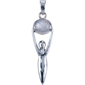 Zilveren Gaia met schelp ketting hanger