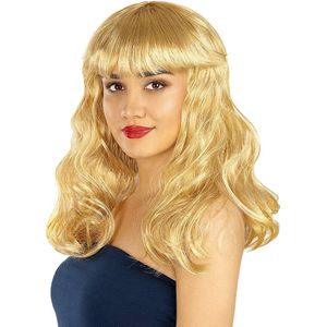 FUNIDELIA Blonde franje pruik voor vrouwen Origineel & Grappig - Wit