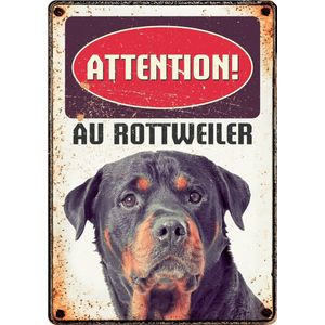 Plenty Gifts Waakbord Hond Rottweiler 21 X 14 Cm Staal Bruin (fr)