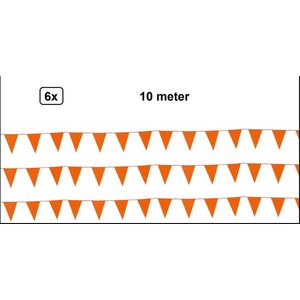 6x Vlaggenlijn oranje 10 meter - Merk Bunting - Geleverd in doosje ivm met beschadigen