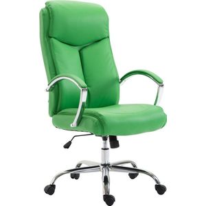 Bureaustoel - Bureaustoelen voor volwassenen - Design - In hoogte verstelbaar - XL - Kunstleer - Groen - 73x65x125 cm