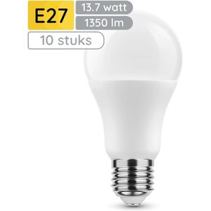 Technik E27 LED Lamp 13.7W - 1350lm - 6000K - Daglicht Wit - LED Globe A60 - Vervangt 91W Halogeen Gloeilamp - 10 stuks