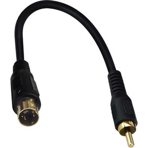 S-Video / S-VHS (m) - Composiet RCA (m) video adapter kabel / zwart - 0,15 meter
