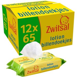 Zwitsal - Billendoekjes Lotion - 12 x 65 - 780 babydoekjes