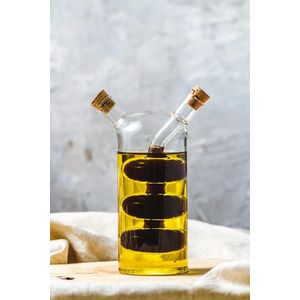 Wereld van Smaken 2-in-1 Olijfolie Dispenser en Azijn Fles - Helder Glas