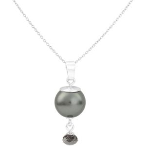 ARLIZI 1773 Ketting Parel Swarovski Kristal Grijs - Sterling Zilver - 44 cm