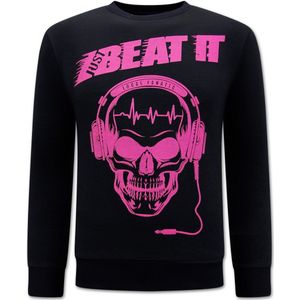 Just Beat It Print Heren Sweater - Zwart