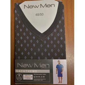 New Men heren nachthemd 70561 - Grijs - 48-50