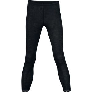 Dames Legging van Meriono Wol en Zijde met Kant - Engel Natur - Zwart 34/36S