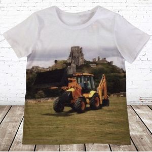 Jongen shirt met gele graafmachine L007 -s&C-146/152-t-shirts jongens