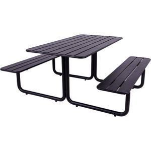 MaximaVida metalen picknicktafel Max zwart - 150 cm
