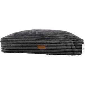 Buckz Corduroy Hondenmand Leo - Grijs - M - 80 x 60 x 17 cm - Dierenkussen - Kussen voor je huisdier