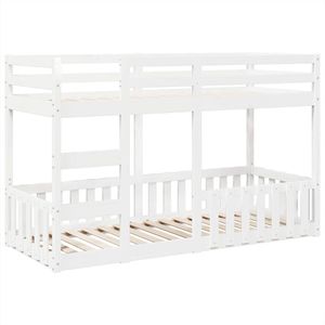 vidaXL - Stapelbed - 90x190 - cm - massief - grenenhout - wit