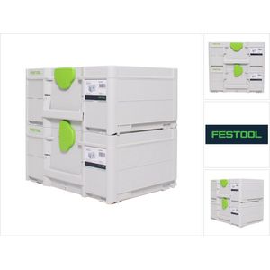 Festool Systainerset 2x SYS3 M 187 ( 2x 204842 ) 15.9 liter 396x296x187mm Gereedschapskoffer koppelbaar