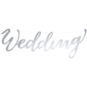 Wedding Banner zilver - bruiloft slinger 45 cm