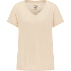 LEE V Neck Oxford Tan - Maat XL - Dames T-shirt
