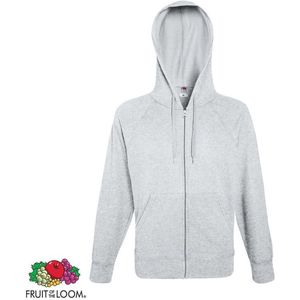 Fruit of the Loom hoodie vest met rits lichtgewicht maat XXL (gemêleerd grijs)