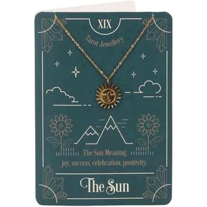 Something Different Ketting The Sun Tarot Necklace Card Met kaart Goudkleurig