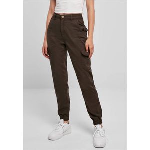 Urban Classics - High Waist Cargobroek - Taille, 27 inch - Bruin