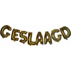 Folieballon Geslaagd - Goud - 2,5 Meter - Losse Letters - Feest - School - Diploma - Slagen - Party