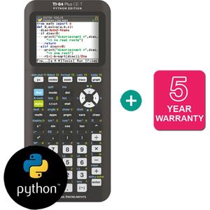 Texas Instruments TI-84 Plus CE-T Python Edition - Grafische rekenmachine + Verlengde garantie