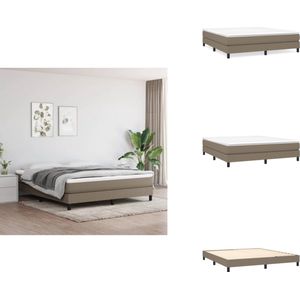 vidaXL Bedframe - Bedframe - Bed - Slaapmeubel - Bedframe zonder matras stof taupe 180x200 cm