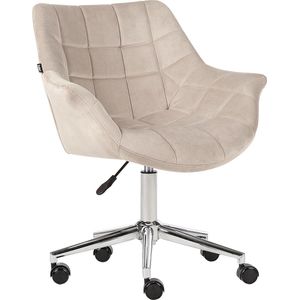 LABELLE - Bureaustoel - Beige - Fluweel