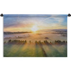 Wandkleed Kalm - Kleurrijke zonsopkomst boven een kalm landschap Wandkleed katoen 150x100 cm - Wandtapijt met foto