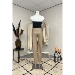 Zara | Faux Leather Pants, Beige, Maat 38