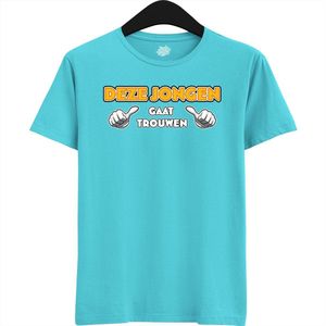 Deze Jongen Gaat Trouwen | Vrijgezellenfeest Cadeau Man - Groom To Be Bachelor Party - Grappig Bruiloft En Bruidegom Shirt - T-Shirt - Unisex - Atoll - Maat 3XL