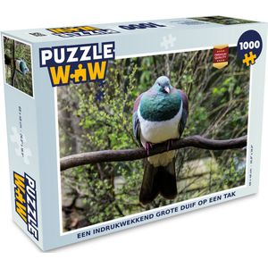 Puzzel Een indrukwekkend grote duif op een tak - Legpuzzel - Puzzel 1000 stukjes volwassenen