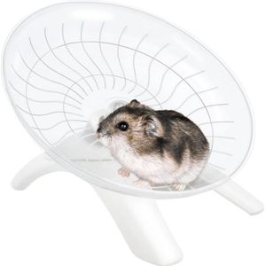 Healthy Huisdier Looprad - Hamsterwiel - Knaagdier speelgoed - Silent spinner - Geluidloos - Wit/ transparant
