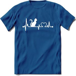 Cat Beat - Katten T-Shirt Kleding Cadeau | Dames - Heren - Unisex | Kat / Dieren shirt | Grappig Verjaardag kado | Tshirt Met Print | - Donker Blauw - 3XL