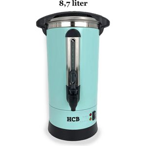 HCB® - Professionele Horeca Percolator - 8,7 liter - 55 kopjes - 230V - RVS / INOX - Elektrisch koffiezetapparaat - Volautomatische koffiemachine - 25x30x50.5 cm (DxBxH) - 2.70 kg - 1358