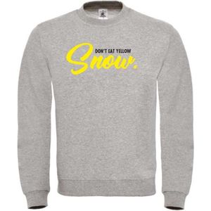 Wintersport sweater grijs L - Don't eat the yellow snow - soBAD. | Foute apres ski outfit | kleding | verkleedkleren | wintersporttruien | wintersport dames en heren