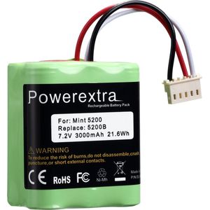 PowerExtra 7.2V 3000 mAh Batterij Geschikt voor iRobot Braava 380, 380T & Mint 5200, 5200B, 5200C - Vervangende Accu Geschikt voor Automatische Braava/ Mint Stofzuigers