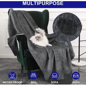 huisdierdeken voor hond of kat, zachte afwerking, zware winterdeken, fleece deken gezellig kattenbed 60x80cm