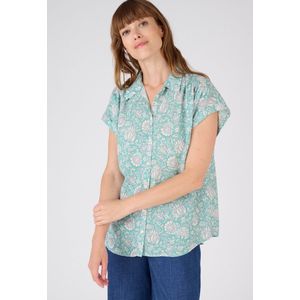 Damart - Gebloemde blouse in zuivere viscose, Climatyl - Dames - Groen - 52