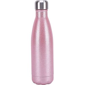 Hup. - RVS Drinkfles - Waterfles 500ml - Hip Design – BPA- & Lekvrij - Duurzaam - Roze Glitter