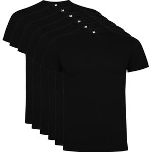 6 Pack Roly Atomic Basic T-Shirt 100% biologisch katoen Ronde hals Zwart Maat 5XL