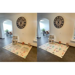 Speelmat Baby Kinderen - Speelkleed XL - Kruipmat - Foam - Dubbelzijdig - Opvouwbaar - 150 x 200 cm - Indianendorp en dierenbos - 1,5 cm dik - inclusief opbergtas