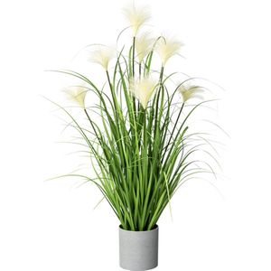 Goodplants Zegge kunst siergras - 76cm - Kunstplanten voor binnen - Kunstplant Grasplant Zegge - Groen/Wit/Beige